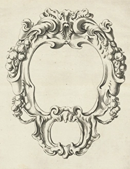 Cartouche with lobe ornament consisting of two compartments, Pieter Hendricksz. Schut Cartouche with lobe ornament consisting of two compartments, Pieter Hendricksz. Schut