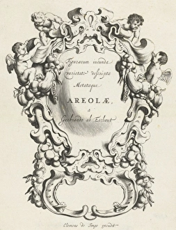 Cartouche with lobe ornament consisting of a large and a small compartment, Michiel Cartouche with lobe ornament consisting of a large and a small compartment, Michiel