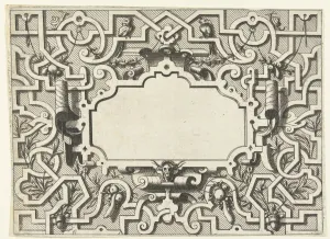 Cartouche surrounded by moresque motives, Johannes or Lucas van Doetechum, Hans Vredeman Cartouche surrounded by moresque motives, Johannes or Lucas van Doetechum, Hans Vredeman