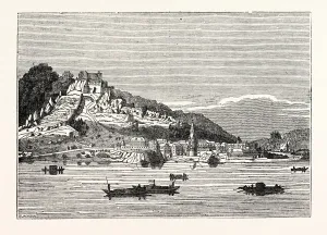 Castle and Village of Durnstein from the Danube Castle and Village of Durnstein from the Danube