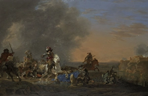 Cavalry Charge at Sunset, Jan Asselijn, 1646 Cavalry Charge at Sunset, Jan Asselijn, 1646