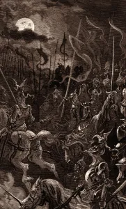 CHARLEMAGNE'S VISION, BY GUSTAVE DORE. a scene from the Legend of Croquemitaine CHARLEMAGNE'S VISION, BY GUSTAVE DORE. a scene from the Legend of Croquemitaine
