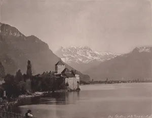 Chateau de Chillon Dent du Midi Attributed Adolphe Braun Chateau de Chillon Dent du Midi Attributed Adolphe Braun