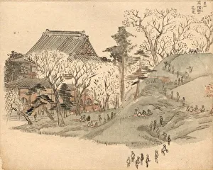 Cherry Blossom Festival Temple Mt Suribachi Ando Hiroshige Cherry Blossom Festival Temple Mt Suribachi Ando Hiroshige
