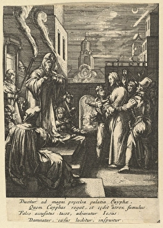 Christ Caiaphus Passion H Goltzius 17th century Christ Caiaphus Passion H Goltzius 17th century