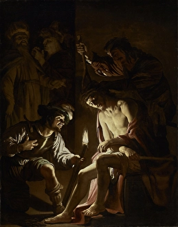 Christ Crowned Thorns Gerrit van Honthorst Dutch Christ Crowned Thorns Gerrit van Honthorst Dutch