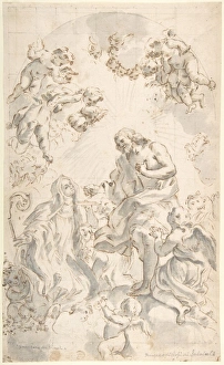Christ Giving Host Holy Abbess Gaulli 1639-1709 Christ Giving Host Holy Abbess Gaulli 1639-1709