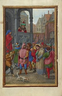Christ Led Herod Pilate Simon Bening Flemish Christ Led Herod Pilate Simon Bening Flemish