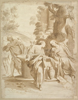 Christ Woman Samaria 1560-1609 Pen brown ink Christ Woman Samaria 1560-1609 Pen brown ink