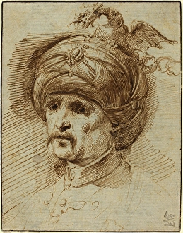 Christian Wilhelm Ernst Dietrich (German, 1712 - 1774), Oriental in a Fantastic Headdress Christian Wilhelm Ernst Dietrich (German, 1712 - 1774), Oriental in a Fantastic Headdress