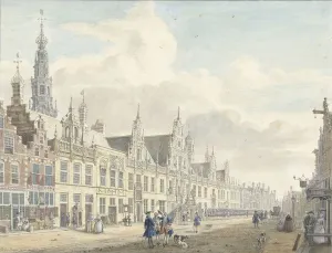 city hall Leiden Jan de Beijer 1751 paper deck paint city hall Leiden Jan de Beijer 1751 paper deck paint