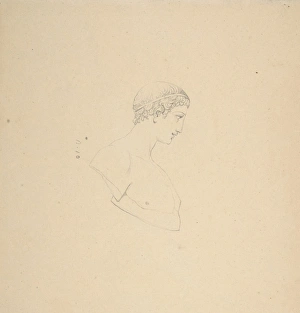 Classical Male Bust Profile 1771-1844 Pen brown ink Classical Male Bust Profile 1771-1844 Pen brown ink