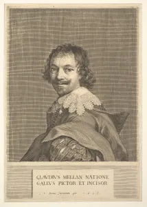 Claude Mellan Self Portrait 1635 Engraving first state Claude Mellan Self Portrait 1635 Engraving first state
