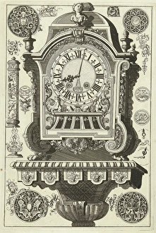 Clock on console awarded bust, Daniel Marot (I), Anonymous, Anonymous, after 1706 Clock on console awarded bust, Daniel Marot (I), Anonymous, Anonymous, after 1706