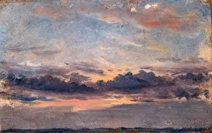 British Romantic Era Art Prints: A Cloud Study, Sunset, John Constable, 1776-1837, British