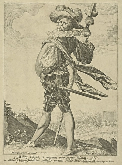 Colonel, print maker: Jacob de Gheyn II, Hendrick Goltzius, Wilhelmus Koning, 1587 Colonel, print maker: Jacob de Gheyn II, Hendrick Goltzius, Wilhelmus Koning, 1587