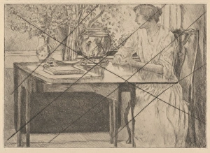 Colonial Table 1915 Etching proof cancelled plate Colonial Table 1915 Etching proof cancelled plate