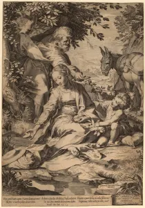 Cornelis Cort after Federico Barocci (Netherlandish, 1533 - 1578), The Rest on the Cornelis Cort after Federico Barocci (Netherlandish, 1533 - 1578), The Rest on the