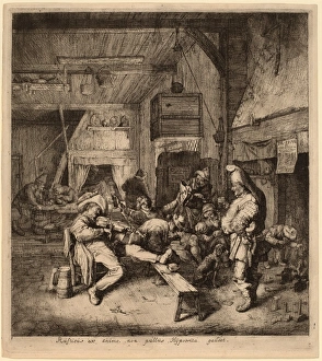 Cornelis Dusart (Dutch, 1660 - 1704), Violin Player Seated in a Tavern, 1685, etching Cornelis Dusart (Dutch, 1660 - 1704), Violin Player Seated in a Tavern, 1685, etching
