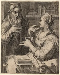 Cornelis Jacobsz Drebbel after Hendrik Goltzius, Dialectic, Dutch, 1572 - 1633, 1572 Cornelis Jacobsz Drebbel after Hendrik Goltzius, Dialectic, Dutch, 1572 - 1633, 1572
