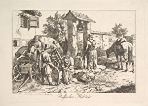 Cossack Well 1815 Etching third state plate 7 x 9 3/4 Cossack Well 1815 Etching third state plate 7 x 9 3/4