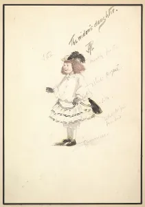 Costume Design Widow Daughter 1901 Watercolors Costume Design Widow Daughter 1901 Watercolors