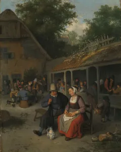 Country Inn farmers inn foreground sitting man Country Inn farmers inn foreground sitting man