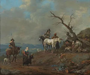 Country Road Hunter Peasants travelers left right Country Road Hunter Peasants travelers left right
