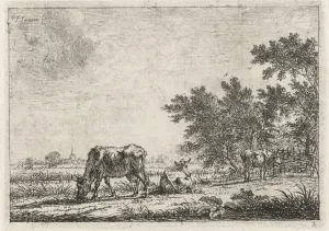 Three cows in pasture, Johannes Janson, 1761 - 1784 Three cows in pasture, Johannes Janson, 1761 - 1784