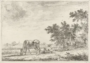Three cows in pasture, John Janson, 1761-1784 Three cows in pasture, John Janson, 1761-1784