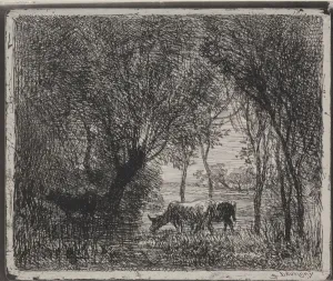 Cows Woods original impression 1862 printed 1921 Cows Woods original impression 1862 printed 1921