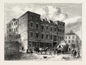 The Three Cranes, THAMES STREET. London, UK, 19th century engraving The Three Cranes, THAMES STREET. London, UK, 19th century engraving