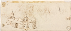 Crenelated Fortress verso 2nd half 1500s Agostino Carracci Crenelated Fortress verso 2nd half 1500s Agostino Carracci