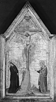 Crucifixion Tempera wood gold ground Arched top Crucifixion Tempera wood gold ground Arched top