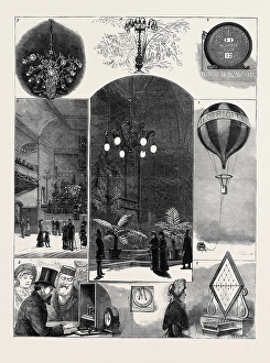 THE CRYSTAL PALACE ELECTRICAL EXHIBITION: 1. The Chandelier in the Concert Room; 2 THE CRYSTAL PALACE ELECTRICAL EXHIBITION: 1. The Chandelier in the Concert Room; 2