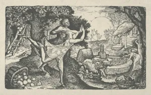 Cyder Feast 1828 Wood engraving India paper laid down Cyder Feast 1828 Wood engraving India paper laid down