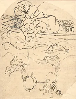 Daikoku Ebisu Two Seven Gods Happiness Utagawa Kuniyoshi Daikoku Ebisu Two Seven Gods Happiness Utagawa Kuniyoshi