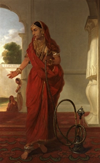 Dancing Girl An Indian Dancing Girl with a Hookah signed and dated 1772, Tilly Kettle Dancing Girl An Indian Dancing Girl with a Hookah signed and dated 1772, Tilly Kettle