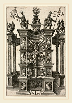 Daniel Hopfer I (German, c. 1470-1536), The Crucified Christ in a Decorated Niche