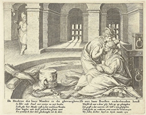A daughter suckles her mother in jail, Zacharias Dolendo, Jacob de Gheyn (II), Claes A daughter suckles her mother in jail, Zacharias Dolendo, Jacob de Gheyn (II), Claes