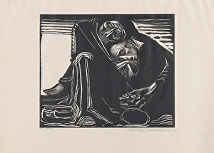 Death Woman Lap Tod Mit Frau Im Schoss 1921 Woodcut Death Woman Lap Tod Mit Frau Im Schoss 1921 Woodcut