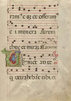 Decorated Initial V Belbello da Pavia Italian Decorated Initial V Belbello da Pavia Italian