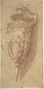 Design Decorative Vessel 16th century Pen light brown ink Design Decorative Vessel 16th century Pen light brown ink
