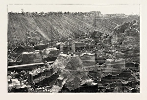 Digging for Diamonds at Cape Colony: the Deep Diggings, South Africa, 1873 Engraving Digging for Diamonds at Cape Colony: the Deep Diggings, South Africa, 1873 Engraving