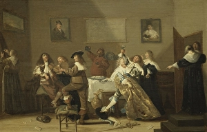 Dirck Hals Tavern Scene Hostshop painting 1639 Dirck Hals Tavern Scene Hostshop painting 1639