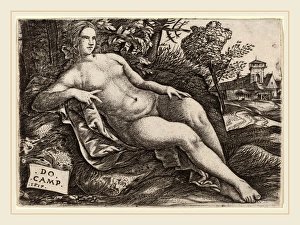 Domenico Campagnola (Italian, before 1500-1564), Venus Reclining in a Landscape, 1517 Domenico Campagnola (Italian, before 1500-1564), Venus Reclining in a Landscape, 1517