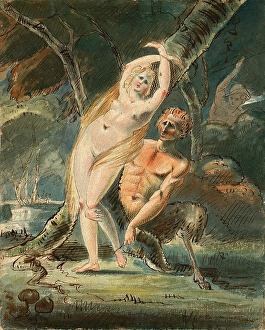 Drawings Prints, Drawing, Amymone, Lecherous Satyr, Artist, William Hamilton, British Drawings Prints, Drawing, Amymone, Lecherous Satyr, Artist, William Hamilton, British