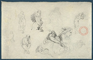 Drawings Prints, Drawing, Studies Michelangelo, Artist, Jean-Baptiste Carpeaux, French Drawings Prints, Drawing, Studies Michelangelo, Artist, Jean-Baptiste Carpeaux, French