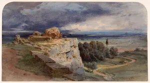 Drawings Prints, Drawing, View Norba North, towards, San, Felice, Circeo, Artist Drawings Prints, Drawing, View Norba North, towards, San, Felice, Circeo, Artist