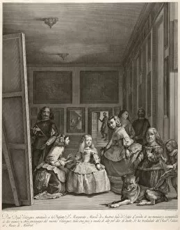 Diego Rodriguez de Silva y Velazquez Gallery: Drawings Prints, Print, Las Meninas, family, Philip IV, Infanta Margarita, Velazquez